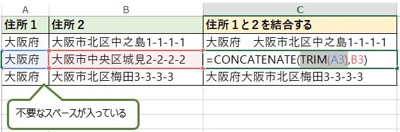 TRIM関数の使用例