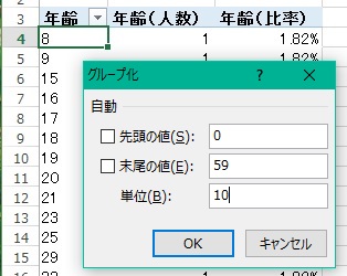 集約する幅を設定